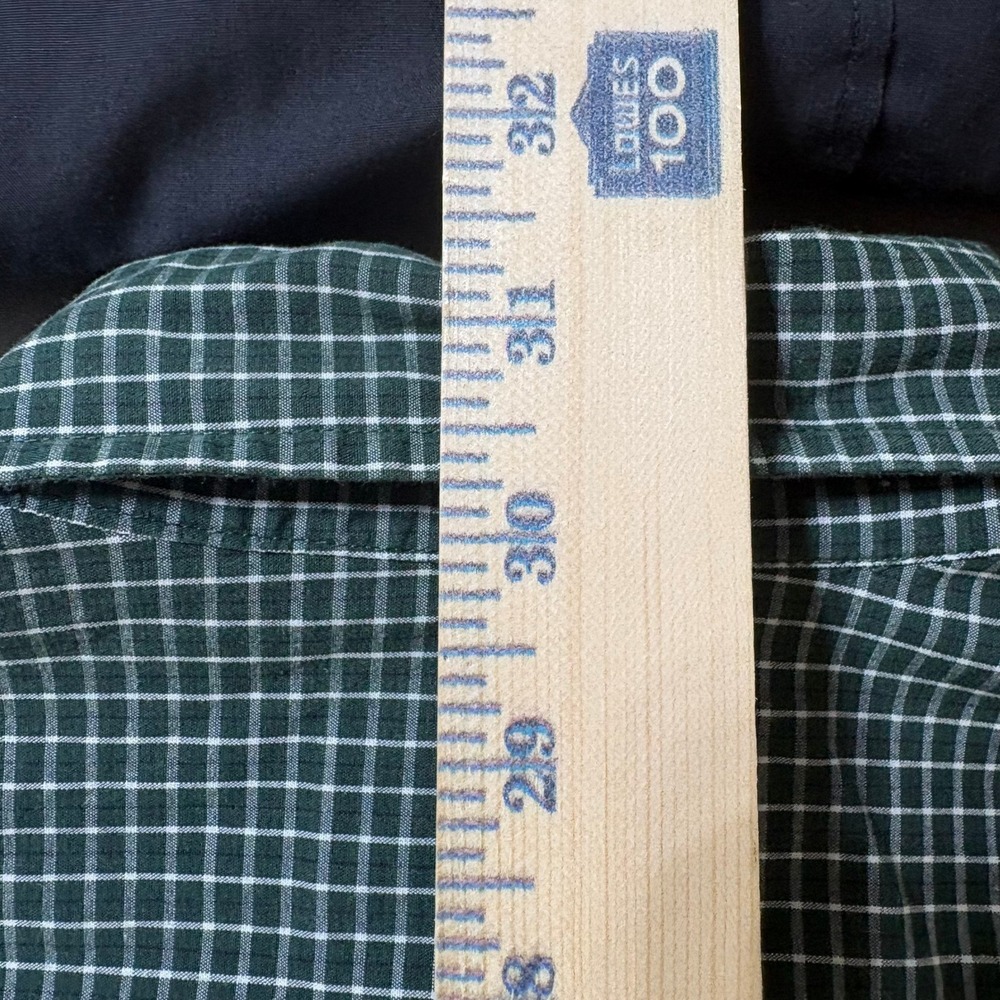VTG Vesi Sportswear Notre Dame Mens Medium Green Check Cotton Button Down LS - Picture 8 of 10